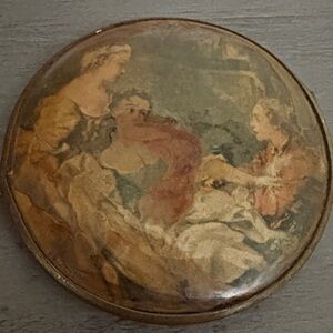Vintage west German Decorative Compact with Artistic Scene